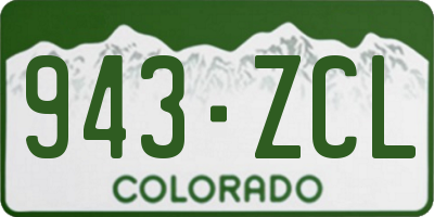 CO license plate 943ZCL