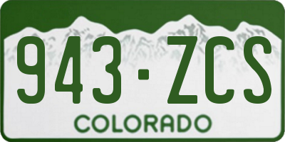 CO license plate 943ZCS