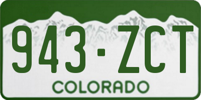 CO license plate 943ZCT