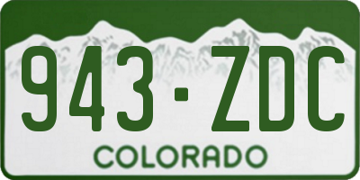 CO license plate 943ZDC