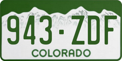 CO license plate 943ZDF