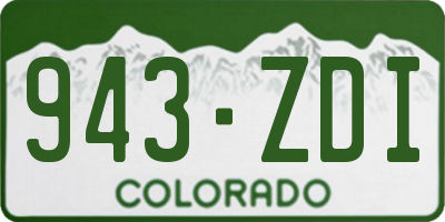 CO license plate 943ZDI