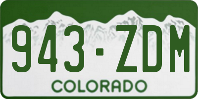 CO license plate 943ZDM