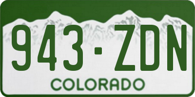 CO license plate 943ZDN