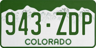 CO license plate 943ZDP