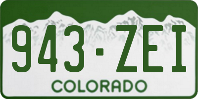 CO license plate 943ZEI