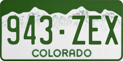 CO license plate 943ZEX