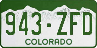 CO license plate 943ZFD
