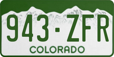 CO license plate 943ZFR