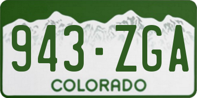 CO license plate 943ZGA