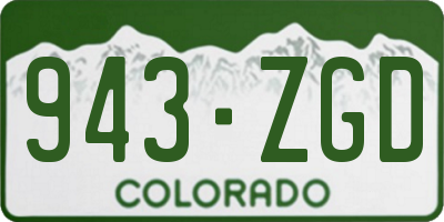 CO license plate 943ZGD
