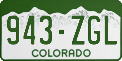 CO license plate 943ZGL