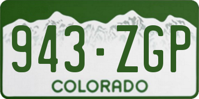 CO license plate 943ZGP