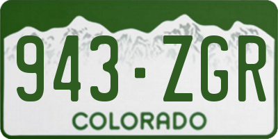 CO license plate 943ZGR
