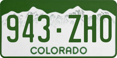 CO license plate 943ZHO