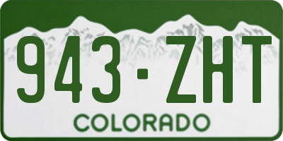 CO license plate 943ZHT