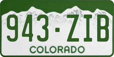 CO license plate 943ZIB