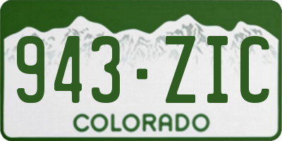 CO license plate 943ZIC