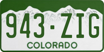 CO license plate 943ZIG