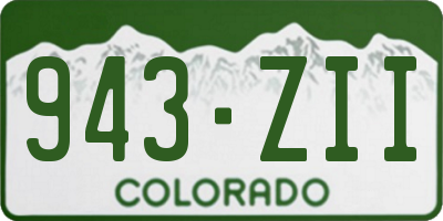 CO license plate 943ZII