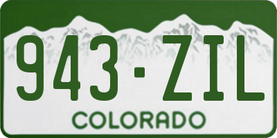 CO license plate 943ZIL
