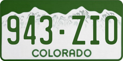 CO license plate 943ZIO