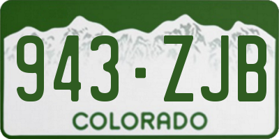 CO license plate 943ZJB