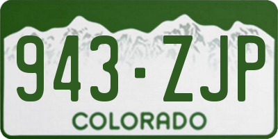 CO license plate 943ZJP