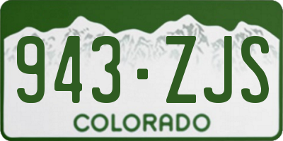 CO license plate 943ZJS