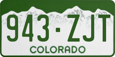 CO license plate 943ZJT