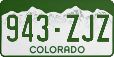 CO license plate 943ZJZ