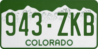 CO license plate 943ZKB