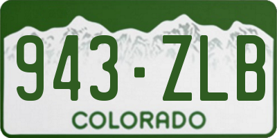 CO license plate 943ZLB