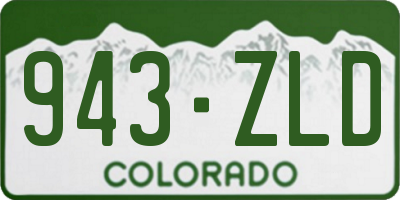 CO license plate 943ZLD
