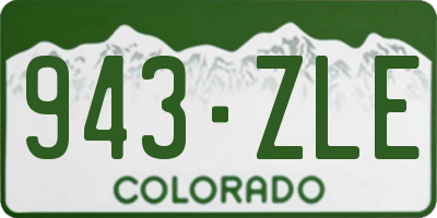 CO license plate 943ZLE