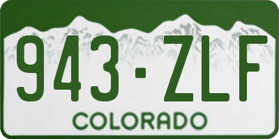 CO license plate 943ZLF