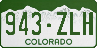 CO license plate 943ZLH