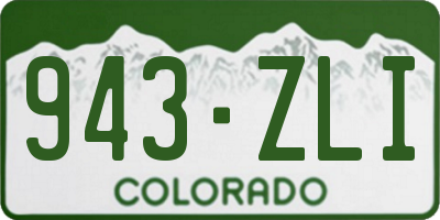 CO license plate 943ZLI