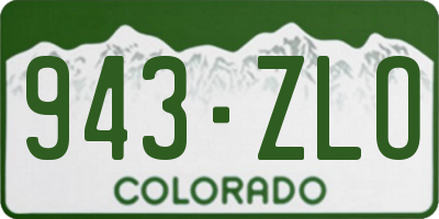 CO license plate 943ZLO