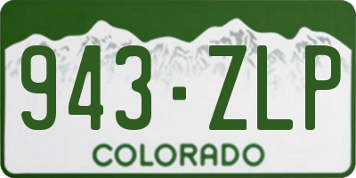 CO license plate 943ZLP