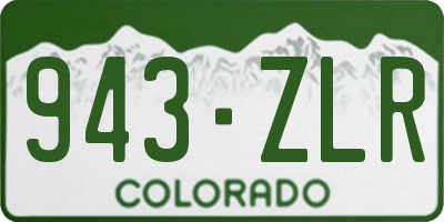 CO license plate 943ZLR