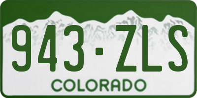 CO license plate 943ZLS