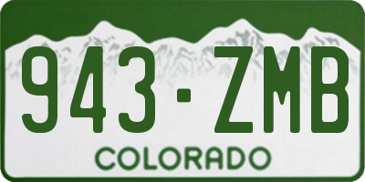 CO license plate 943ZMB