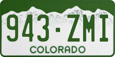CO license plate 943ZMI