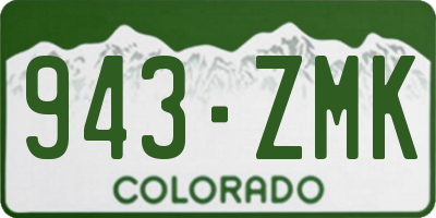 CO license plate 943ZMK