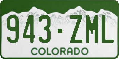 CO license plate 943ZML