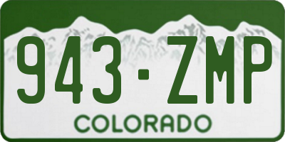 CO license plate 943ZMP
