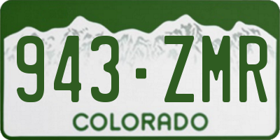 CO license plate 943ZMR