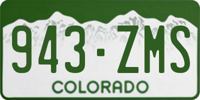 CO license plate 943ZMS