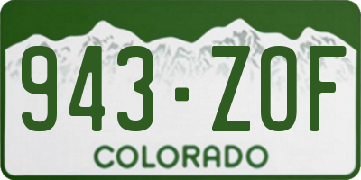 CO license plate 943ZOF